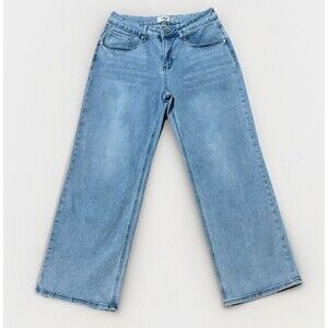 RISE Supply Co. Women’s Wide Leg Jeans Light Wash Stretch Denim 32” Waist